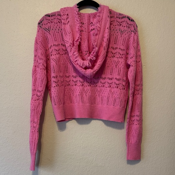 Intermix Oona Hooded Frayed Cashmere-Blend Sweater - Picture 4 of 5